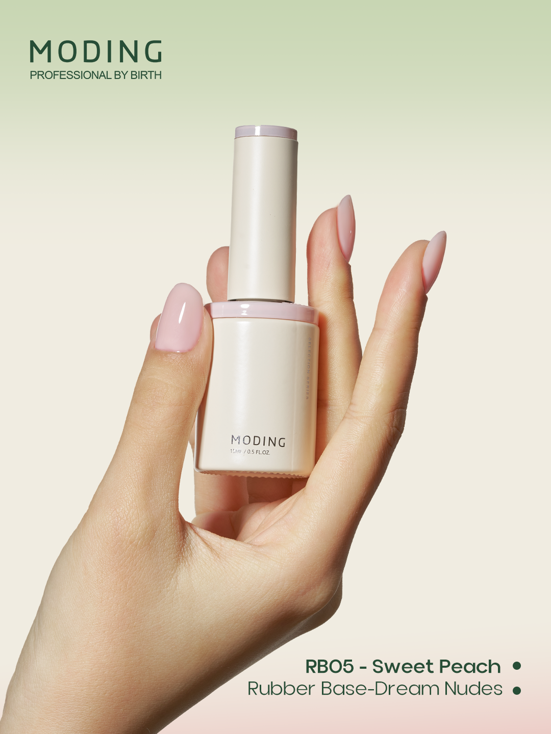 MODING Rubber Base 15ml - Sweet Peach