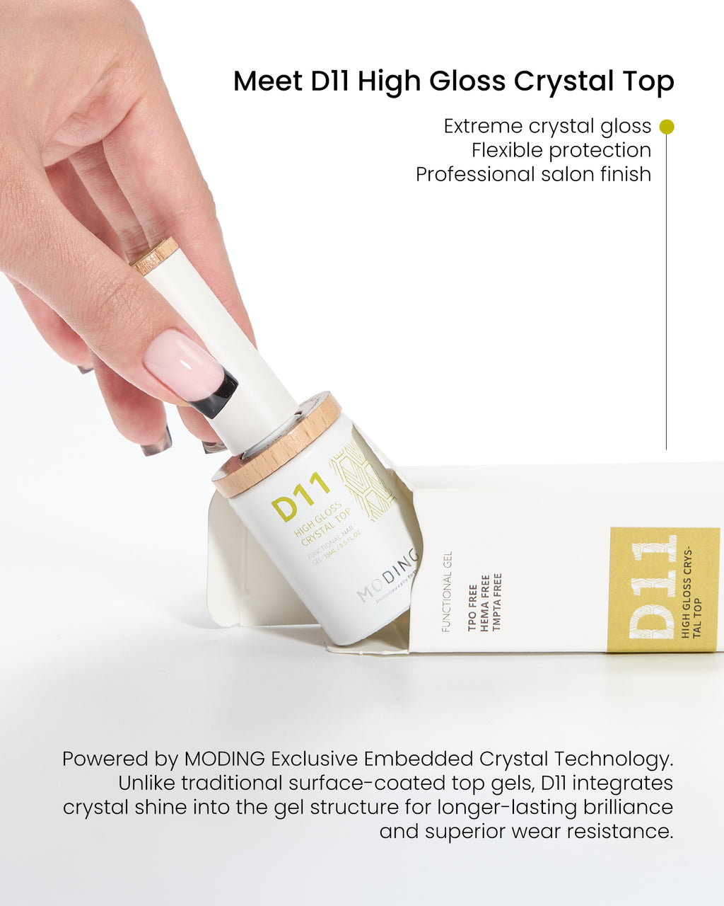 MODING D11 High Gloss Crystal Top Coat – Liquid Glass Finish 15ml