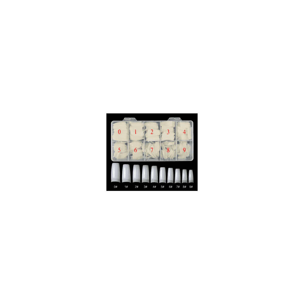 VINA 550 Natural Nail Tips in Box (Size 0 to 10)