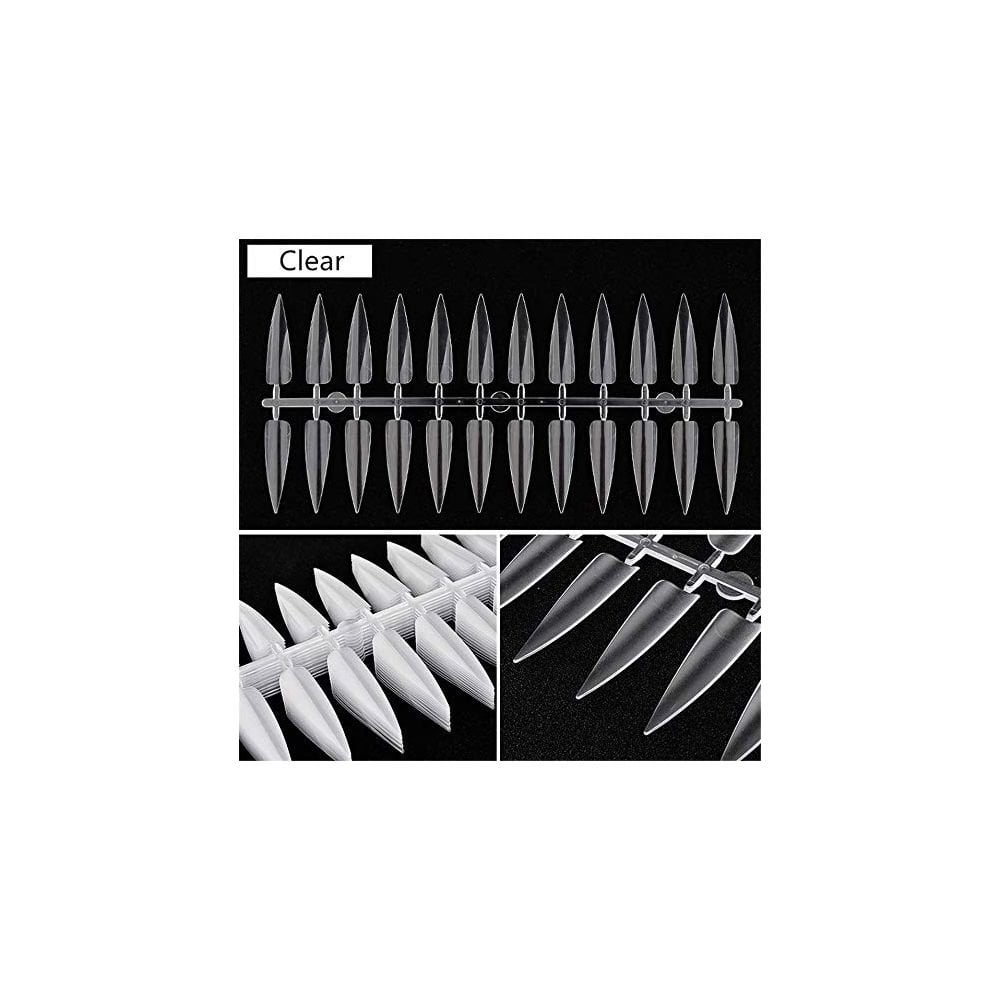 Nail Display Tips Stiletto - Clear
