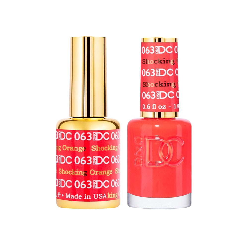 DND DC Gel & Nail Polish DUO 18ml - DC063 Shocking Orange