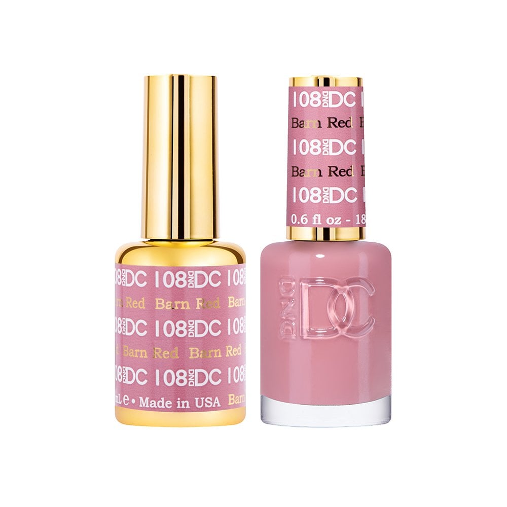 DND DC Gel & Nail Polish DUO 18ml - DC108 Barn Red
