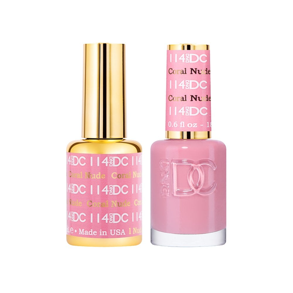 DND DC Gel & Nail Polish DUO 18ml - DC114 Coral Nude