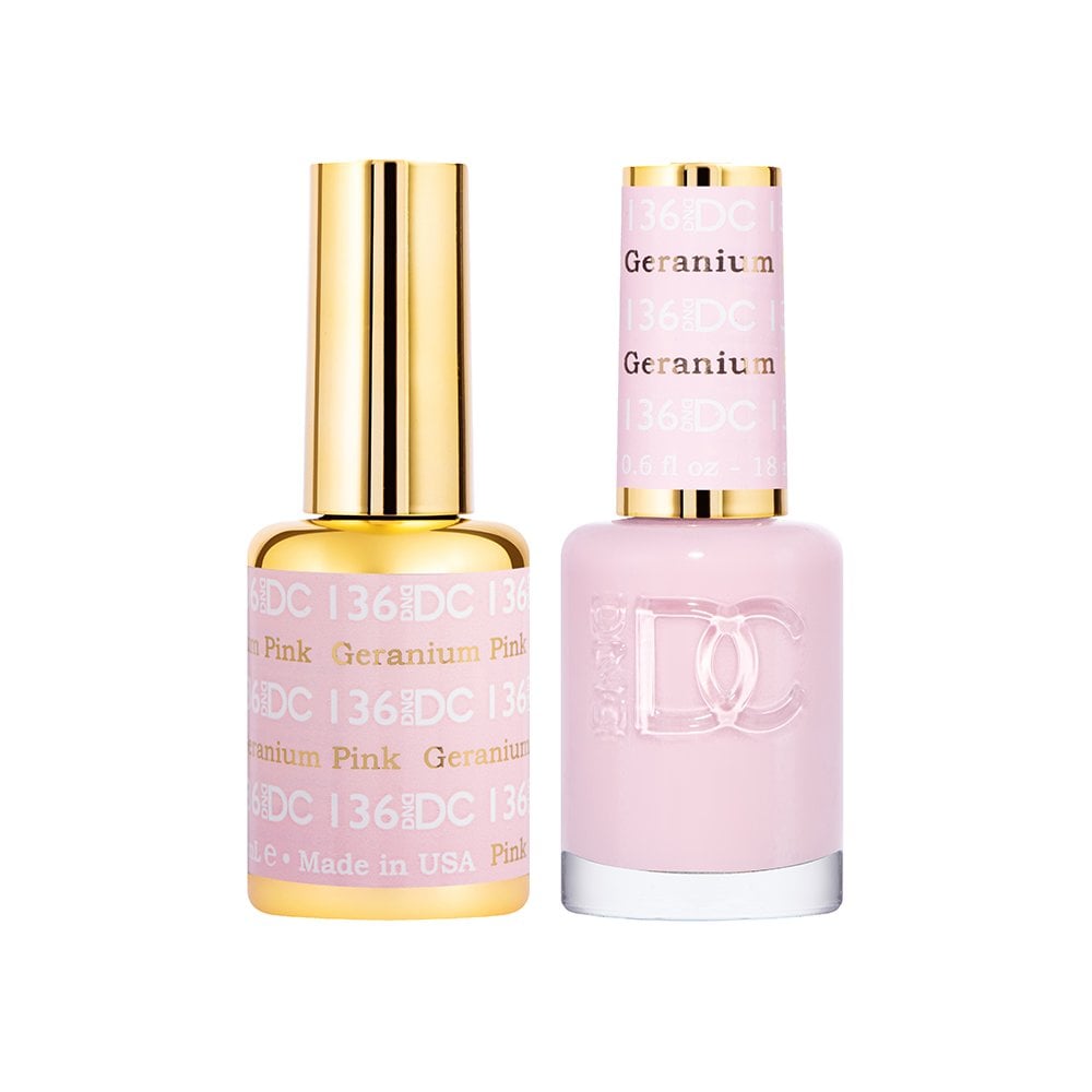 DND DC Gel & Nail Polish DUO 18ml - DC136 Geranium Pink