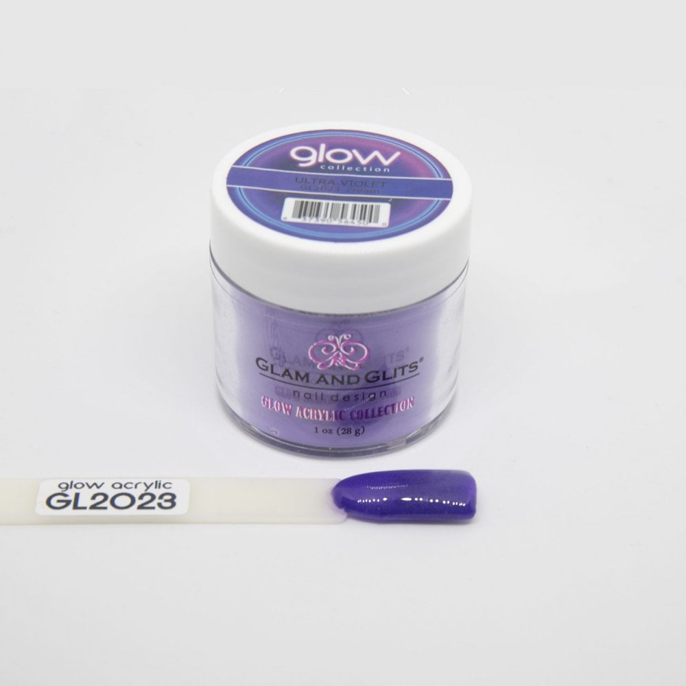 GLAM & GLITS Glow Acrylic Nail Powder 1oz / 28g - GL2023 ULTRA VIOLET