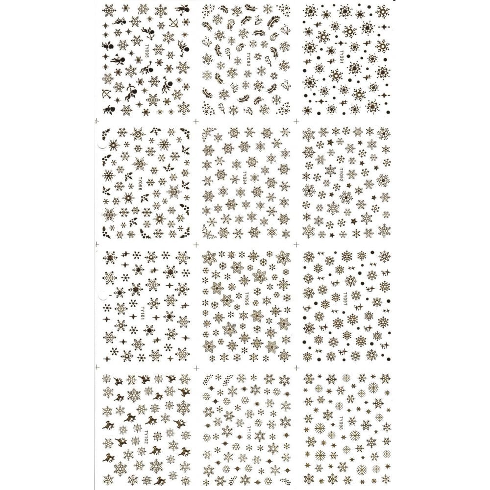 Large Sticker snowflakes - B61 (SILVER)
