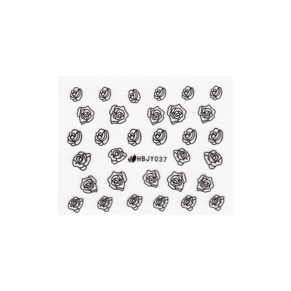 Sticker - #C13 - Flowers (Black)
