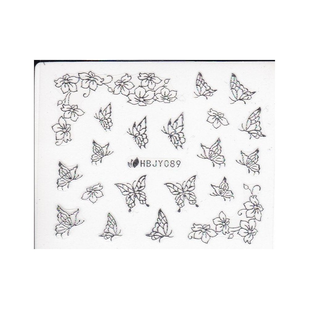 Sticker - #B141 - Butterfly (Silver)
