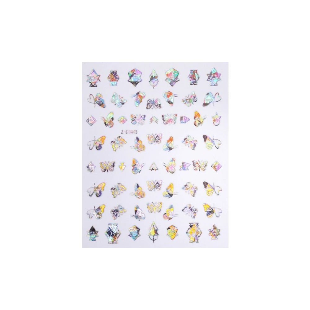 Sticker - ZD3843 - Butterfly silver