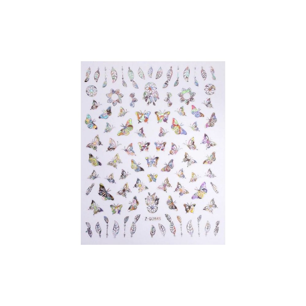 Sticker - ZD3845 - Butterfly silver