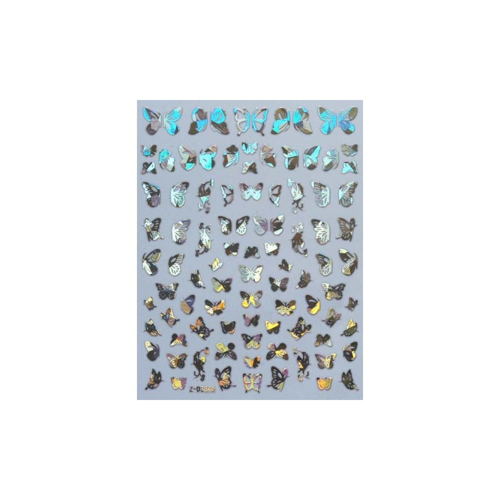 Sticker - ZD3846 - Butterfly silver