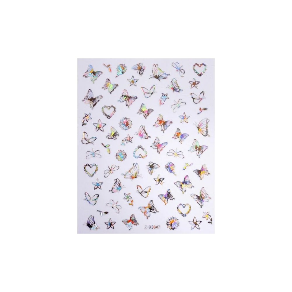 Sticker - ZD3847 - Butterfly silver