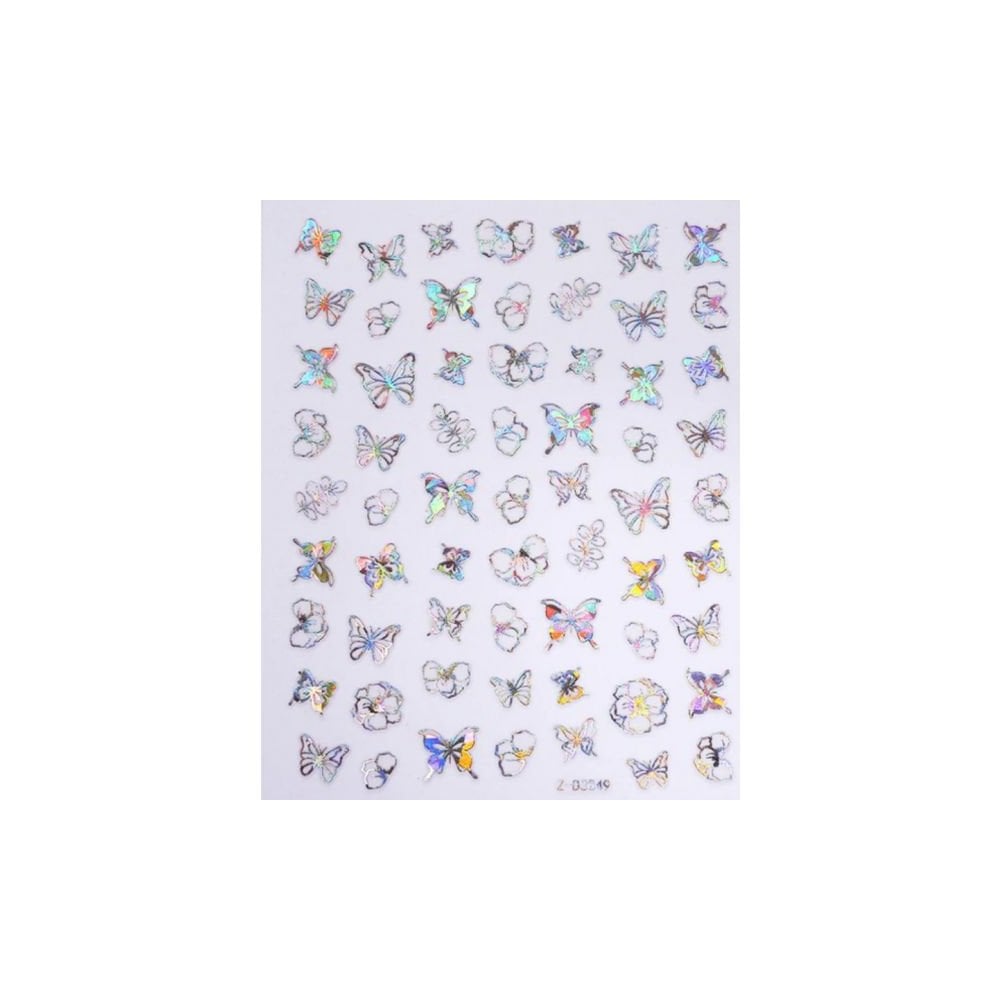 Sticker - ZD3849 - Butterfly silver
