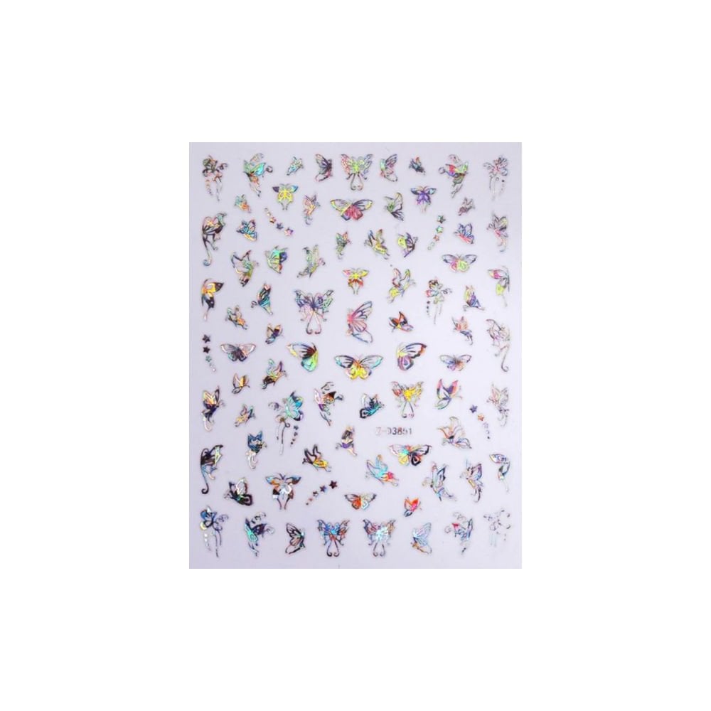 Sticker - ZD3851 - Butterfly silver