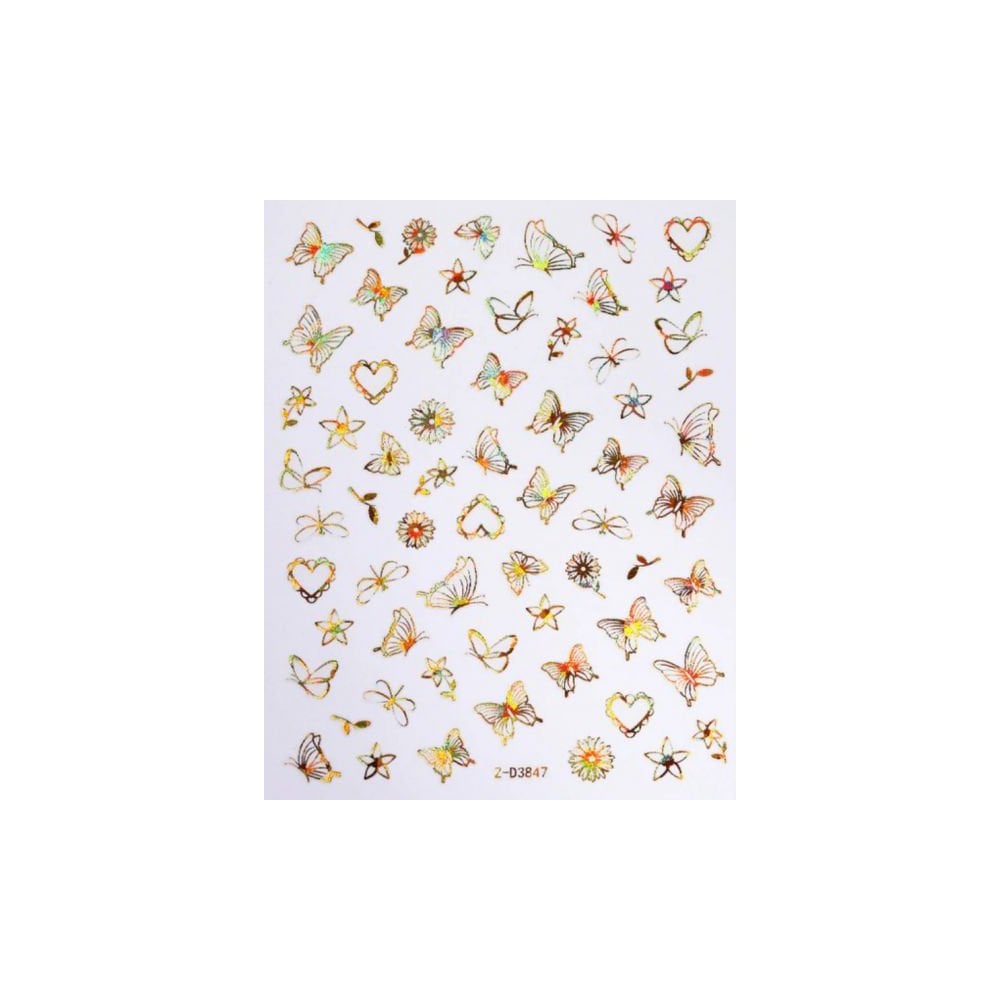 Sticker - ZD3847 - Butterfly - Gold