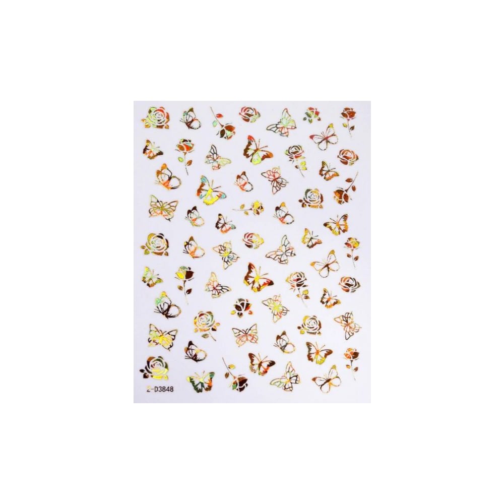 Sticker - ZD3848 - Butterfly - Gold