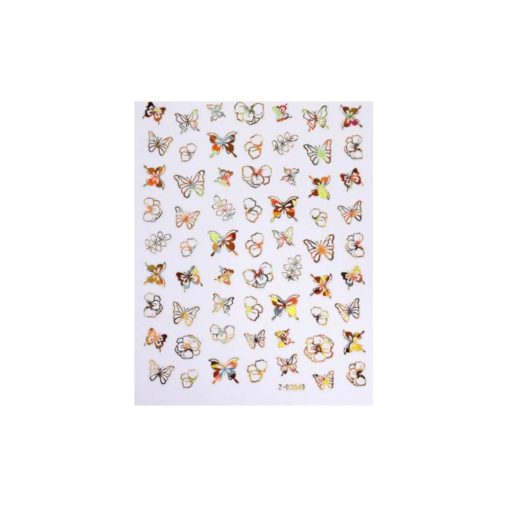 Sticker - ZD3849 - Butterfly - Gold