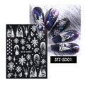 Festive 5D Snowflake Nail Art Stickers - Christmas Edition 01