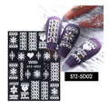 Festive 5D Snowflake Nail Art Stickers - Christmas Edition 02