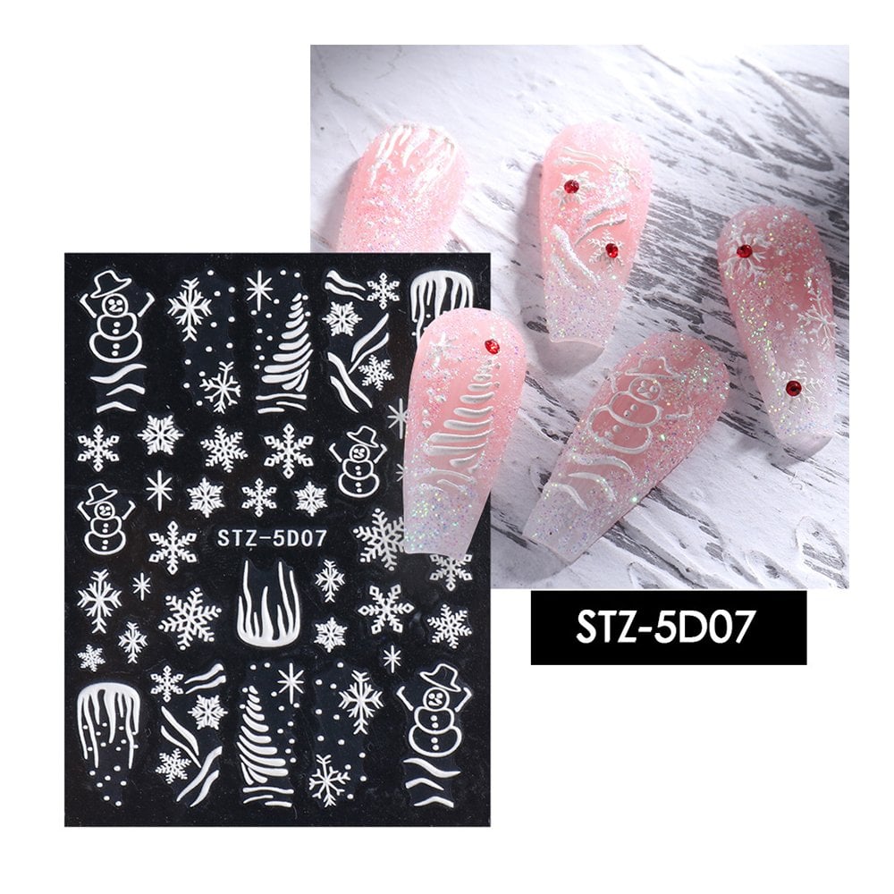 Festive 5D Snowflake Nail Art Stickers - Christmas Edition 07