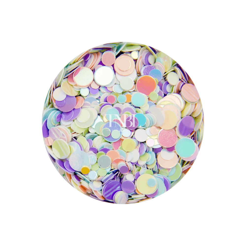 Nail Art Pot - Round Confetti Glitter POLKADOT#3