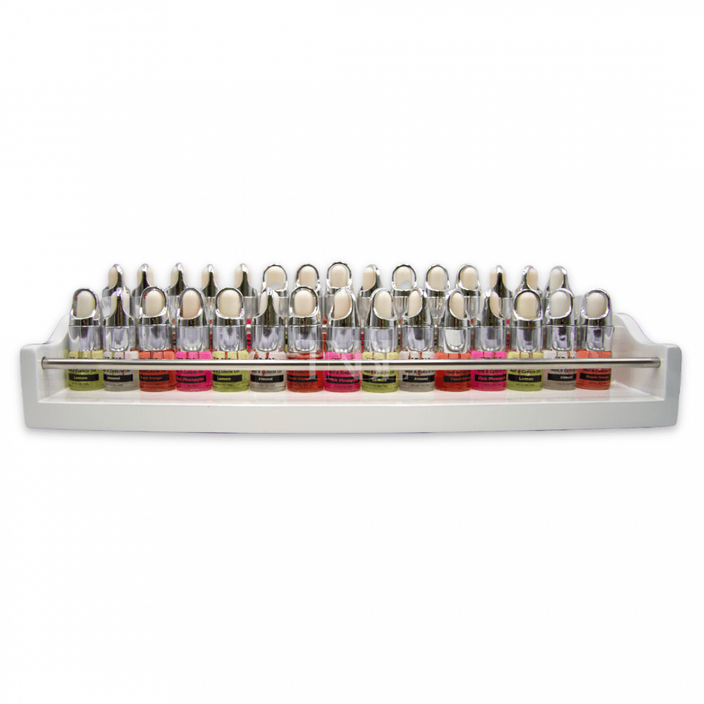 2-Tier Wooden Gel & Nail Polish Display Stand - White