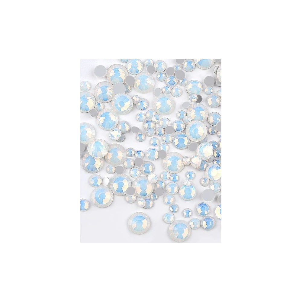 White Opal Crystals Mixed Sizes 300pcs