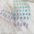 Old English Alphabet ABC Sticker - Green/Blues