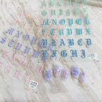 Old English Alphabet ABC Sticker - Green/Blues