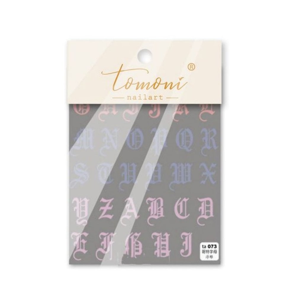 Old English Alphabet ABC Sticker - Orange/Purple/Pink