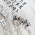Old English Alphabet ABC Sticker - Black/White