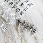 Old English Alphabet ABC Sticker - Black/White