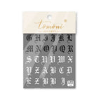 Old English Alphabet ABC Sticker - Black/White
