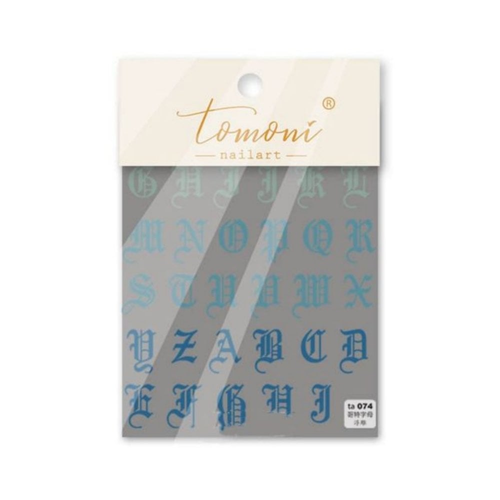 Old English Alphabet ABC Sticker - Green/Blues