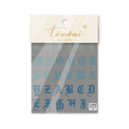Old English Alphabet ABC Sticker - Green/Blues