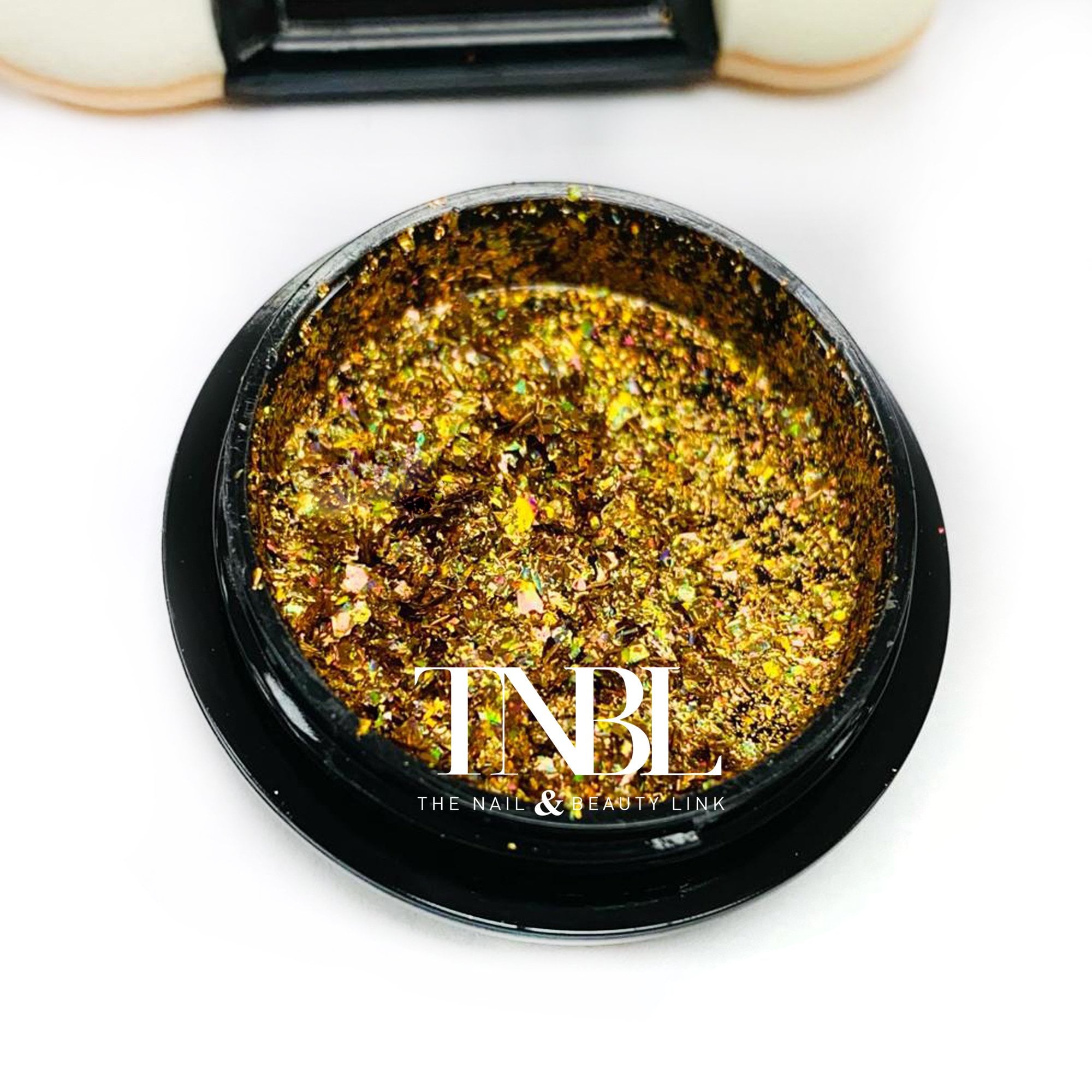 Chrome Flakes Pot - Gold Holo