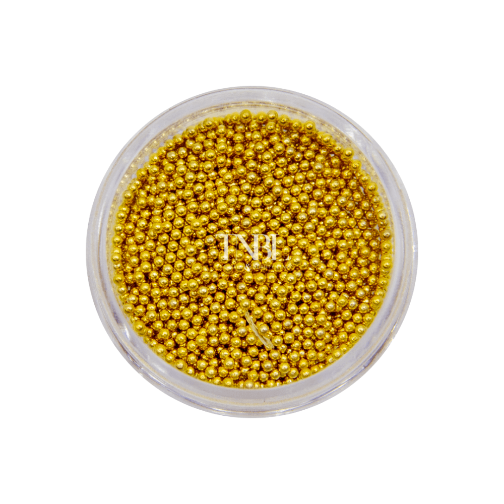 Microbead Nail Art Pot - Gold