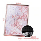 Magnetic Nail Art Display Frame - Rose Gold *FREE pack of 240 Pointed Tips Clear*