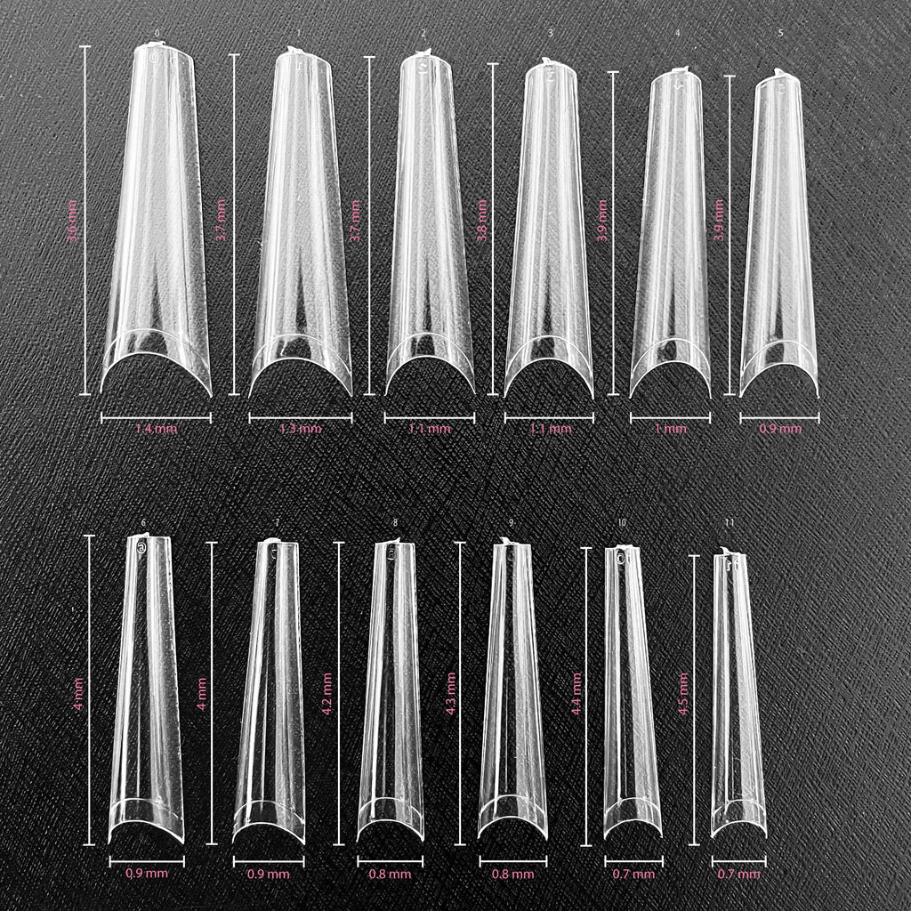 TNBL Extreme Length Extra Extra Long Coffin Nail Tips Box Clear (With Well)