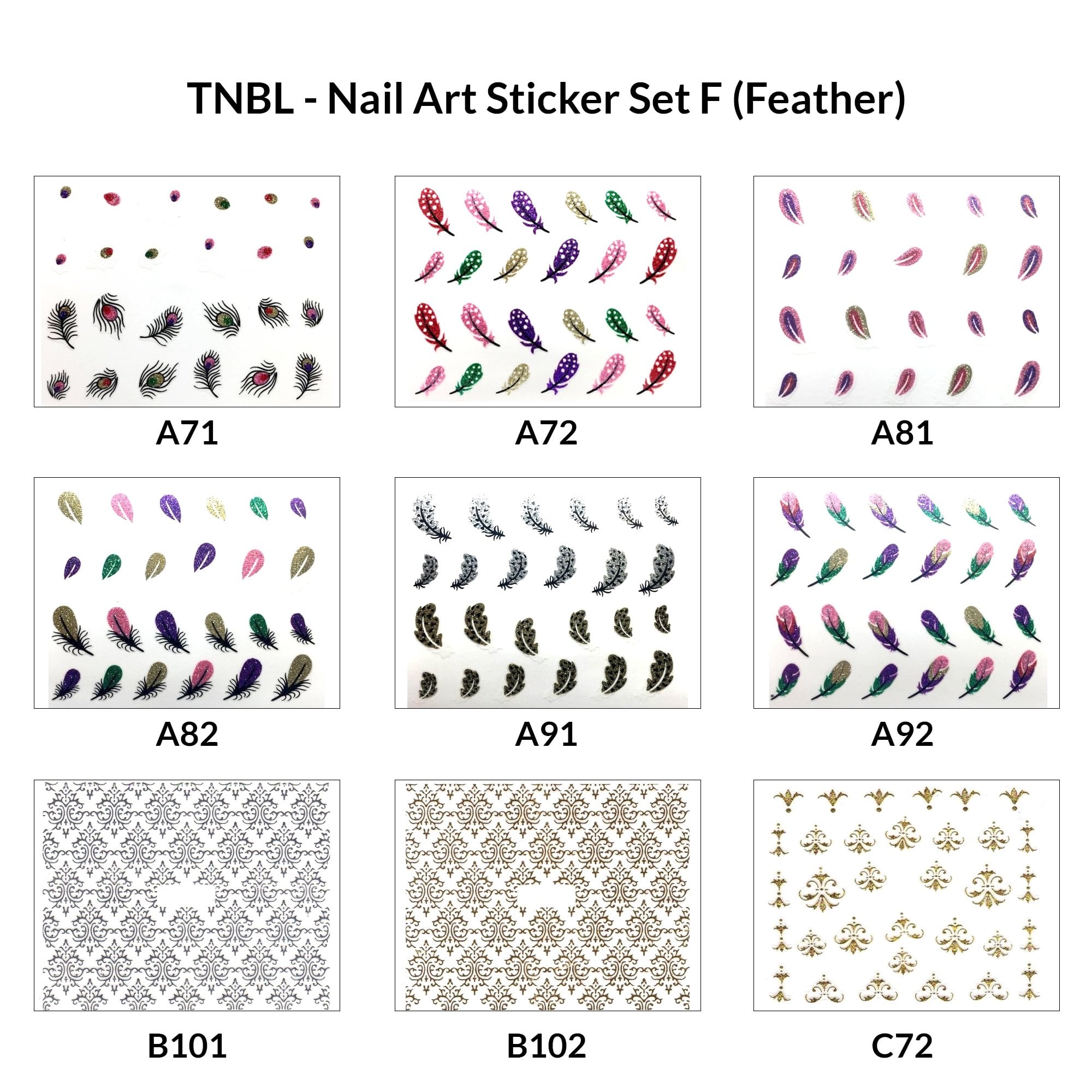 Sticker SET - F (feather)
