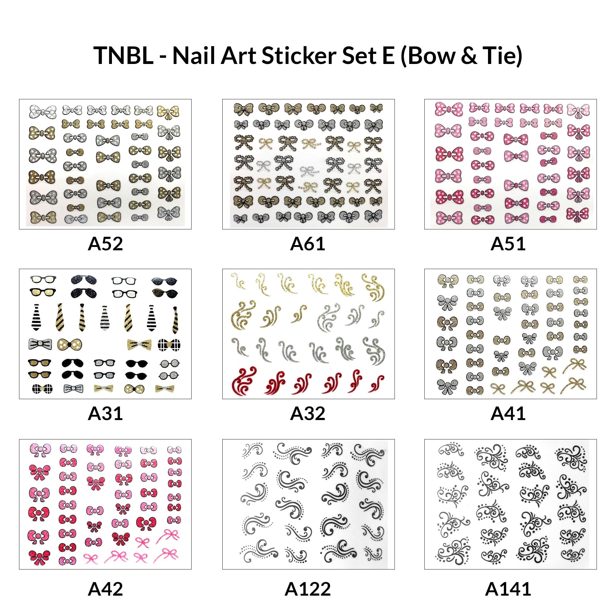 Sticker SET - E (Bow & Tie)