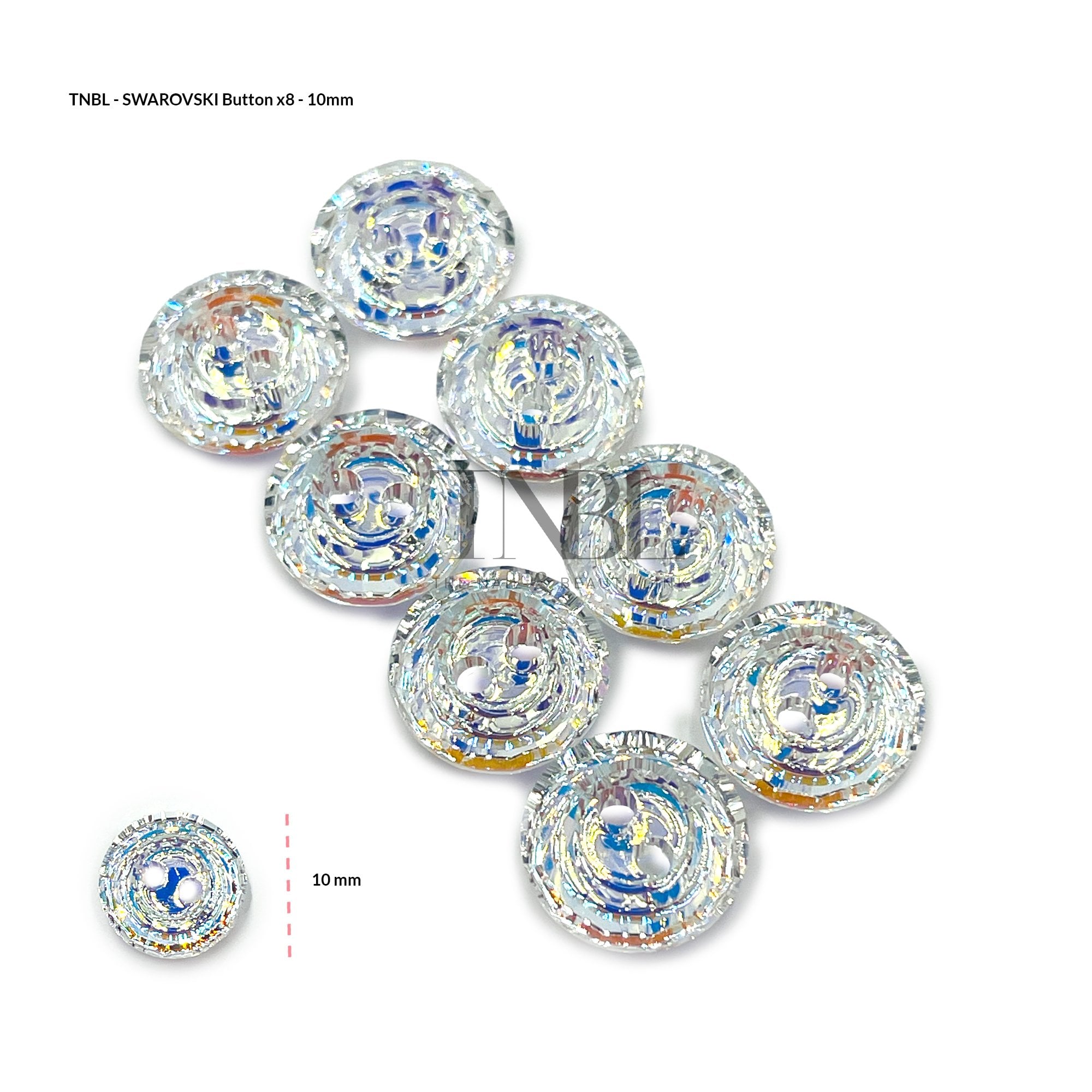 SWAROVSKI Button x8 -10mm Crystal AB(3122)