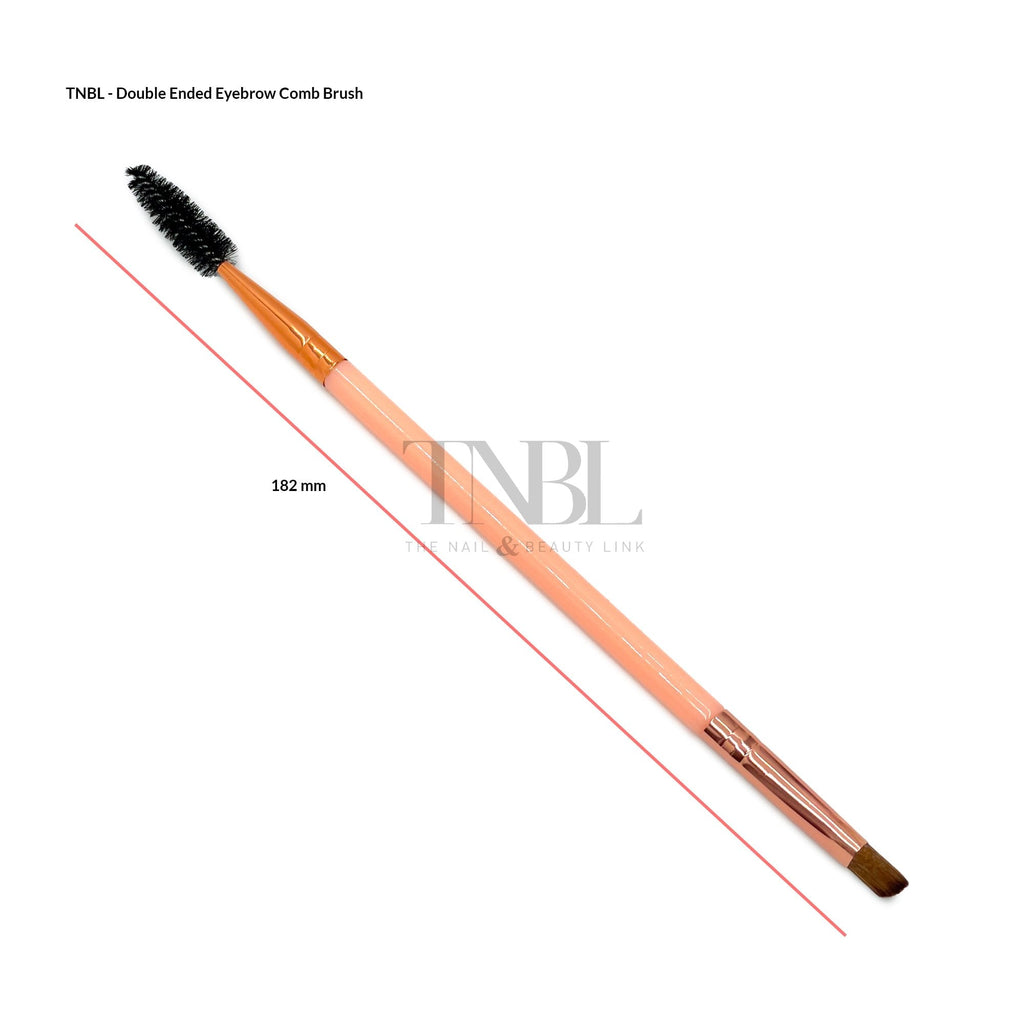 Double Ended Eyebrow Comb & Contour Brush Peach