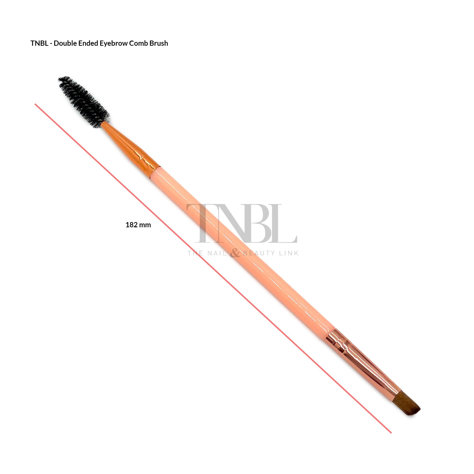 Double Ended Eyebrow Comb & Contour Brush Peach