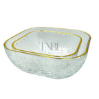 Square Glass Gold Rim Soak Off Bowl Set