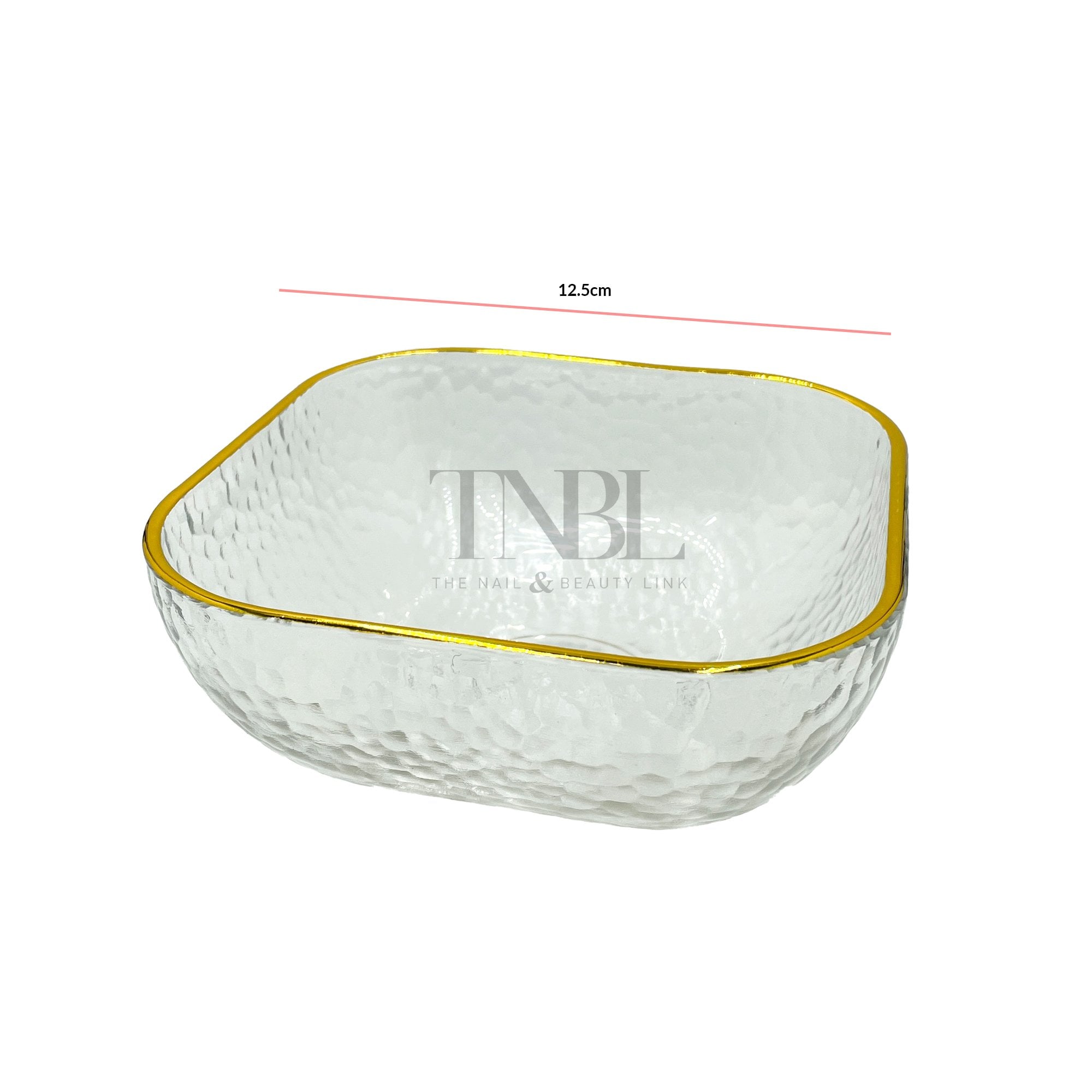 Square Glass Gold Rim Soak Off Bowl Set