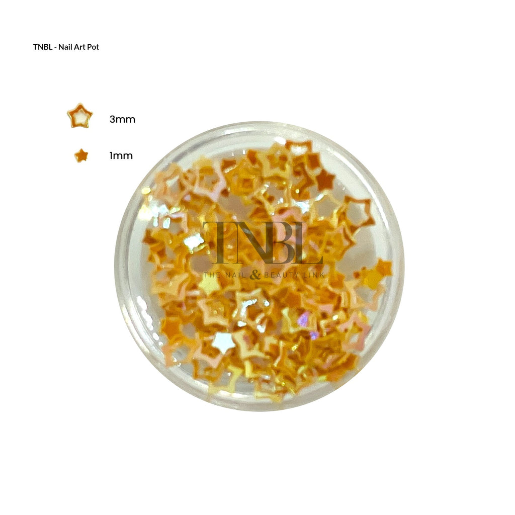 Nail Art Pot - ORANGE STARS