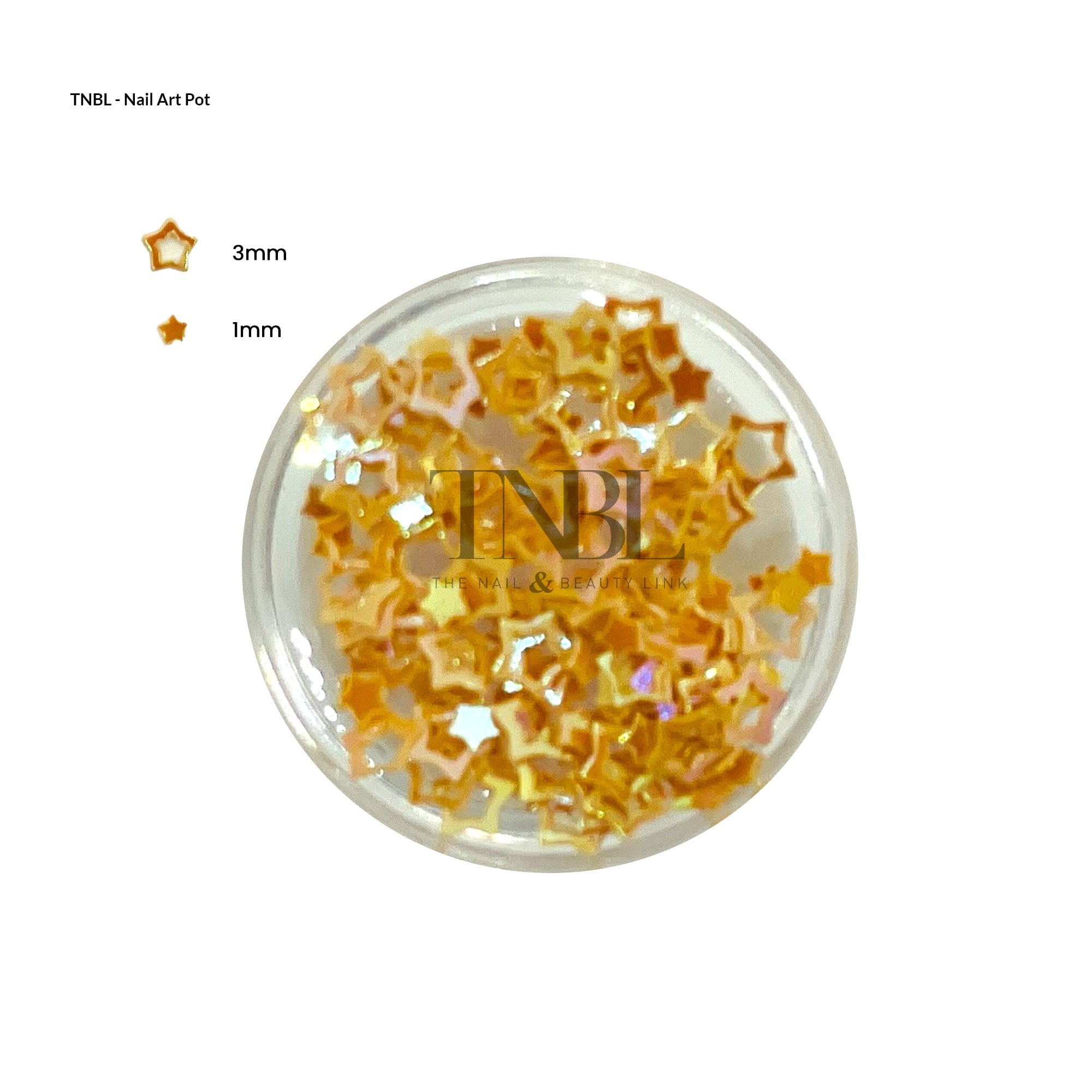 Nail Art Pot - ORANGE STARS