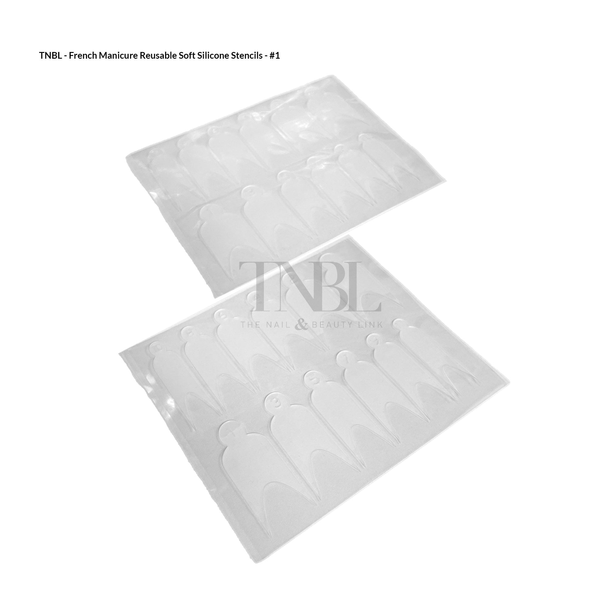 French Manicure Soft Silicone Stencil - 24pcs