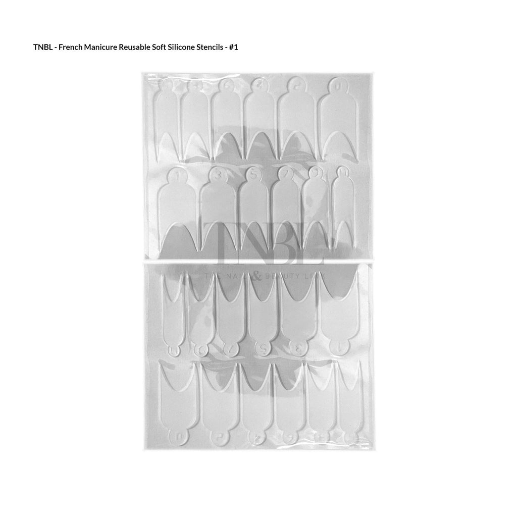 French Manicure Soft Silicone Stencil - 24pcs